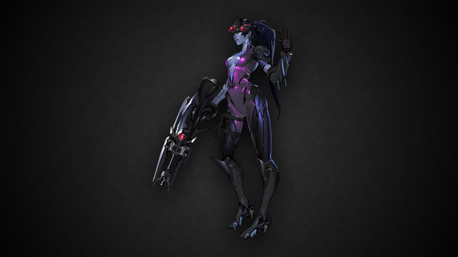 Černá, digitální umění, videohry, modrý, Overwatch, Widowmaker Overwatch, tma, Snímek obrazovky, figurka, počítač tapeta, akční figurka