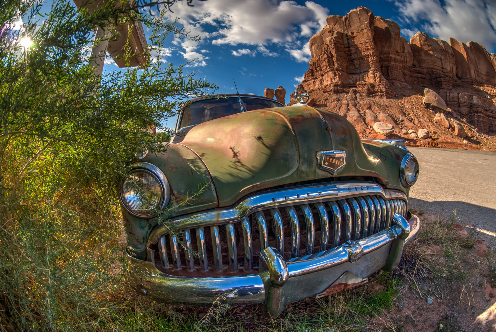 Wallpaper old, red, southwest, green, cars, abandoned, car, rock
