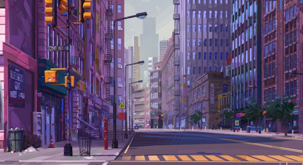 artwork,digital art,New York City,street,urban,USA