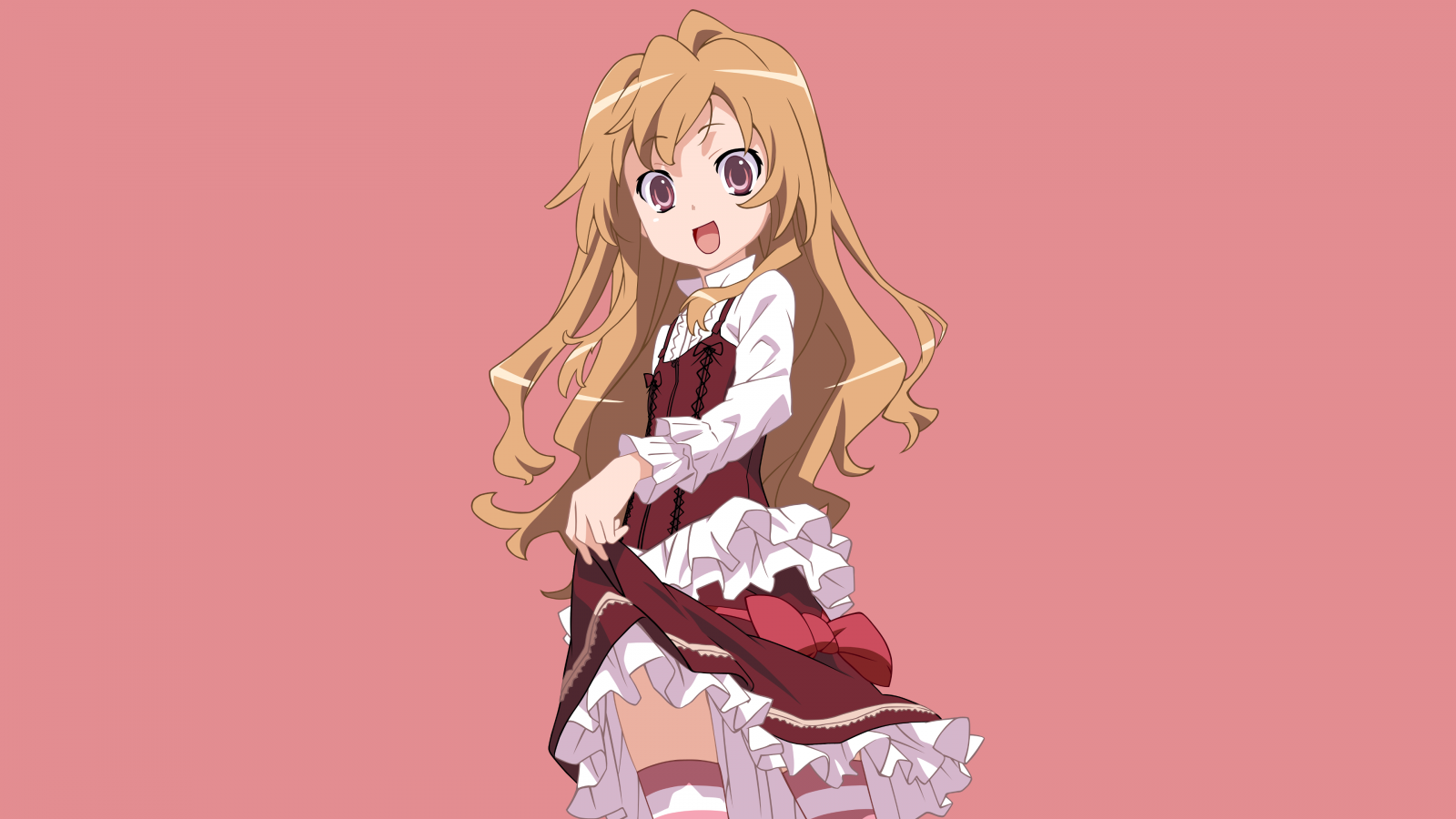 Wallpaper : Aisaka Taiga, Toradora, lifting skirt, anime girls