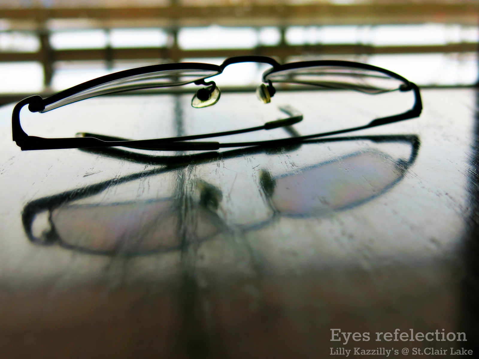 hnědý, odraz, oko, řeka, temný, stůl, oběd, brýle, oči, břeh řeky, Detroit, lilly, windsor, přechod, 52weeksofwe