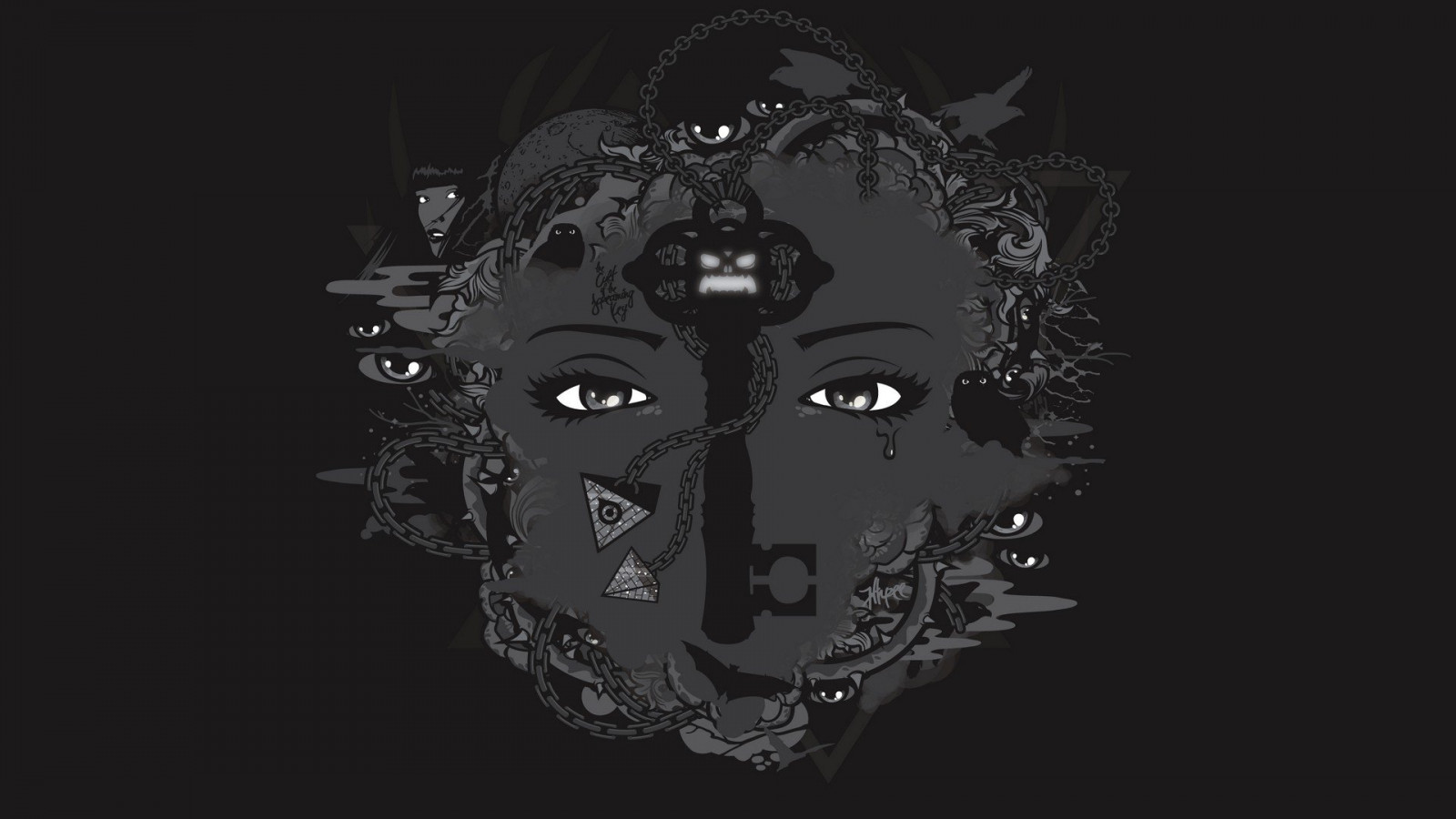 Wallpaper : 1920x1080 px, horror, material style, monochrome 1920x1080 ...