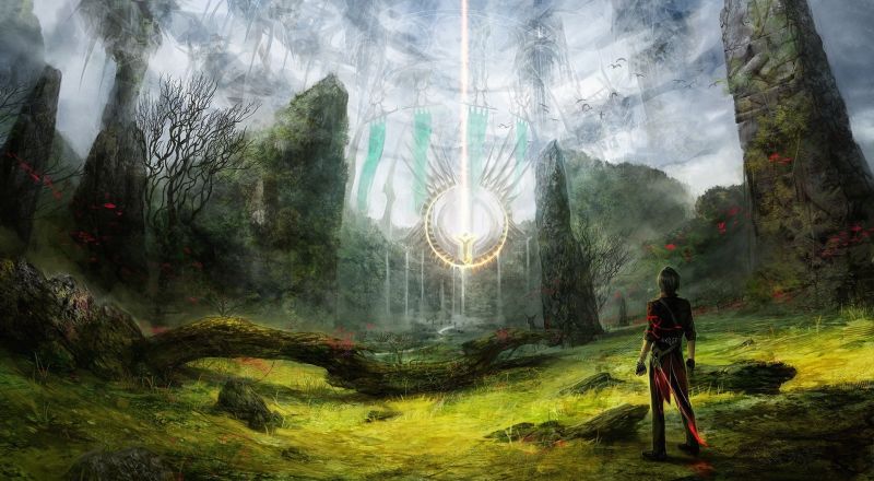 fantasy umění, krajina, 1919x1057 px, umělecká díla