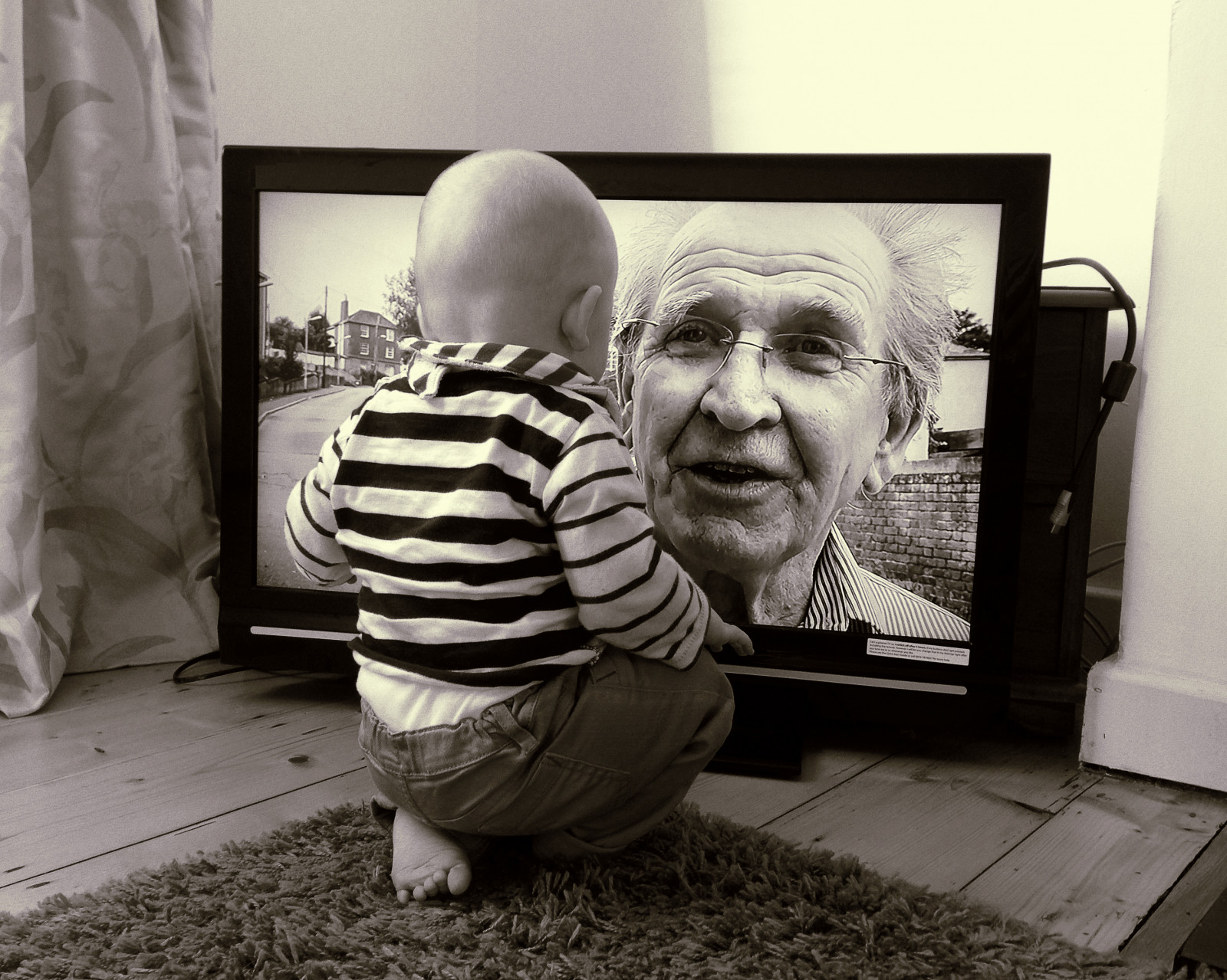 Schwarz und weiß, Fernsehen, Joe, IPhone, Peterharry, Topazbweffects