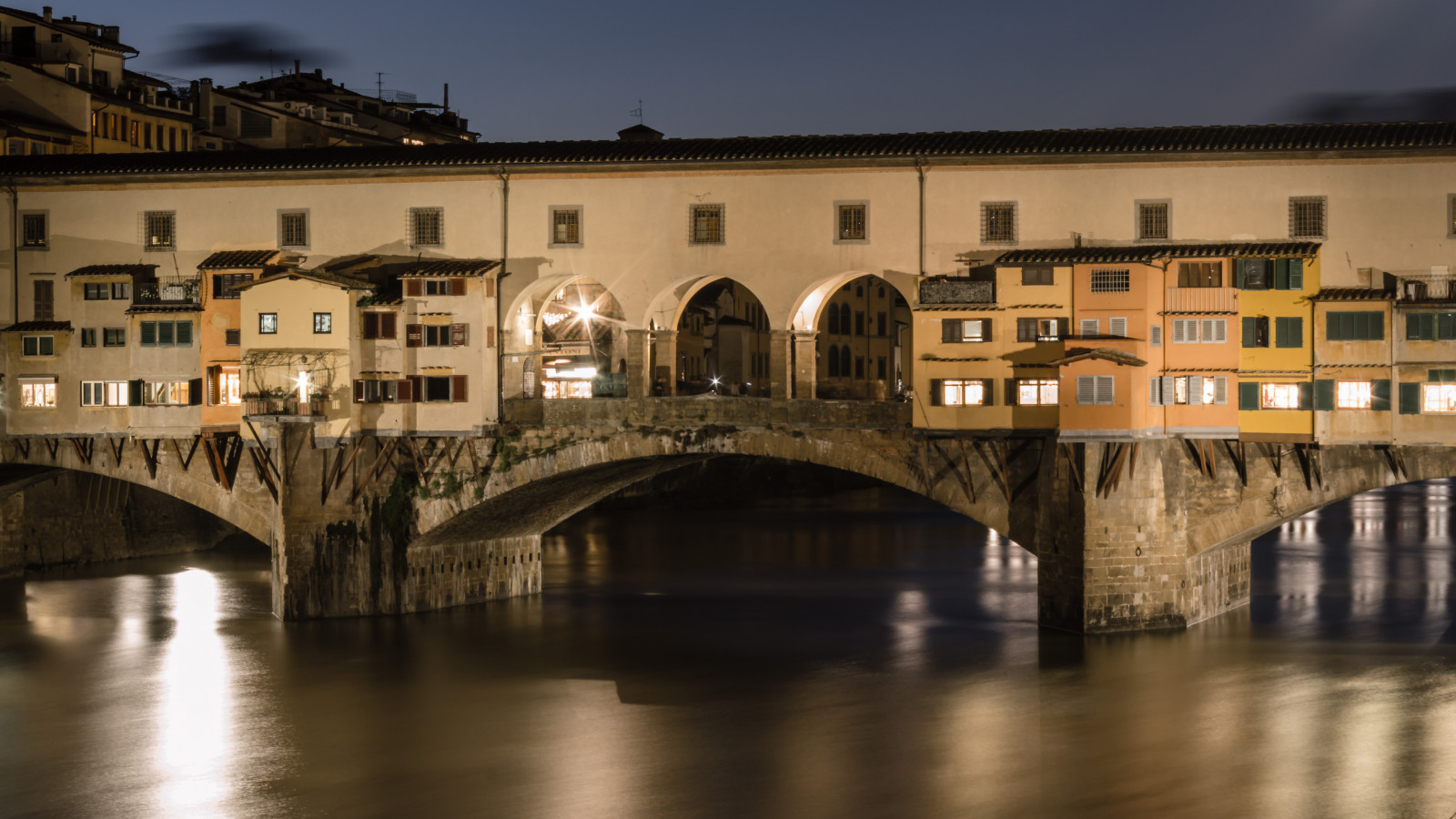 longexposure, Kánon, odrazy, krajina, Florencie, Toskánsko, Firenze, bluehour, toscana, Pontevecchio, canon60d