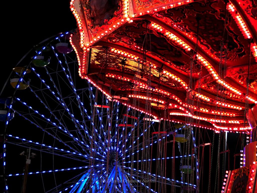 Wallpaper night, ferris wheel, christmas lights, northcarolina