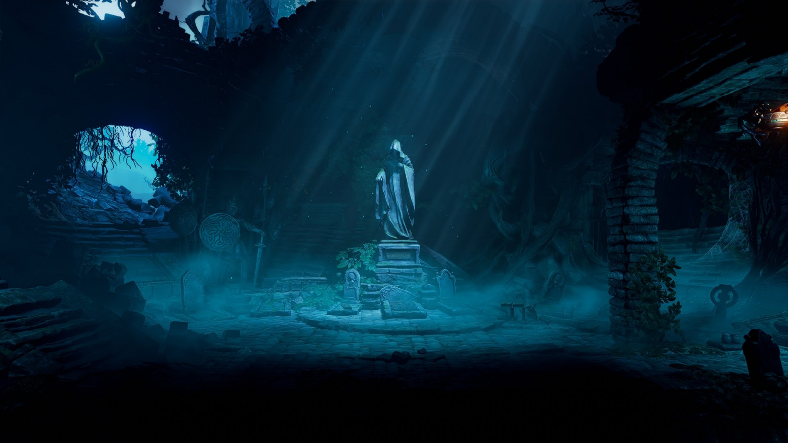 svět, blankyt, organismus, atmosférický jev, aqua, cg artwork, petrolejově modrá, UMĚNÍ, strom, zmrazení, prostor, tma, zima, krajina, les, fiktivní postava, visual arts, noc, akční adventura, beletrie, pc hry, sochařství, grafika, font, ilustrace, mytologie, půlnoc, video game software