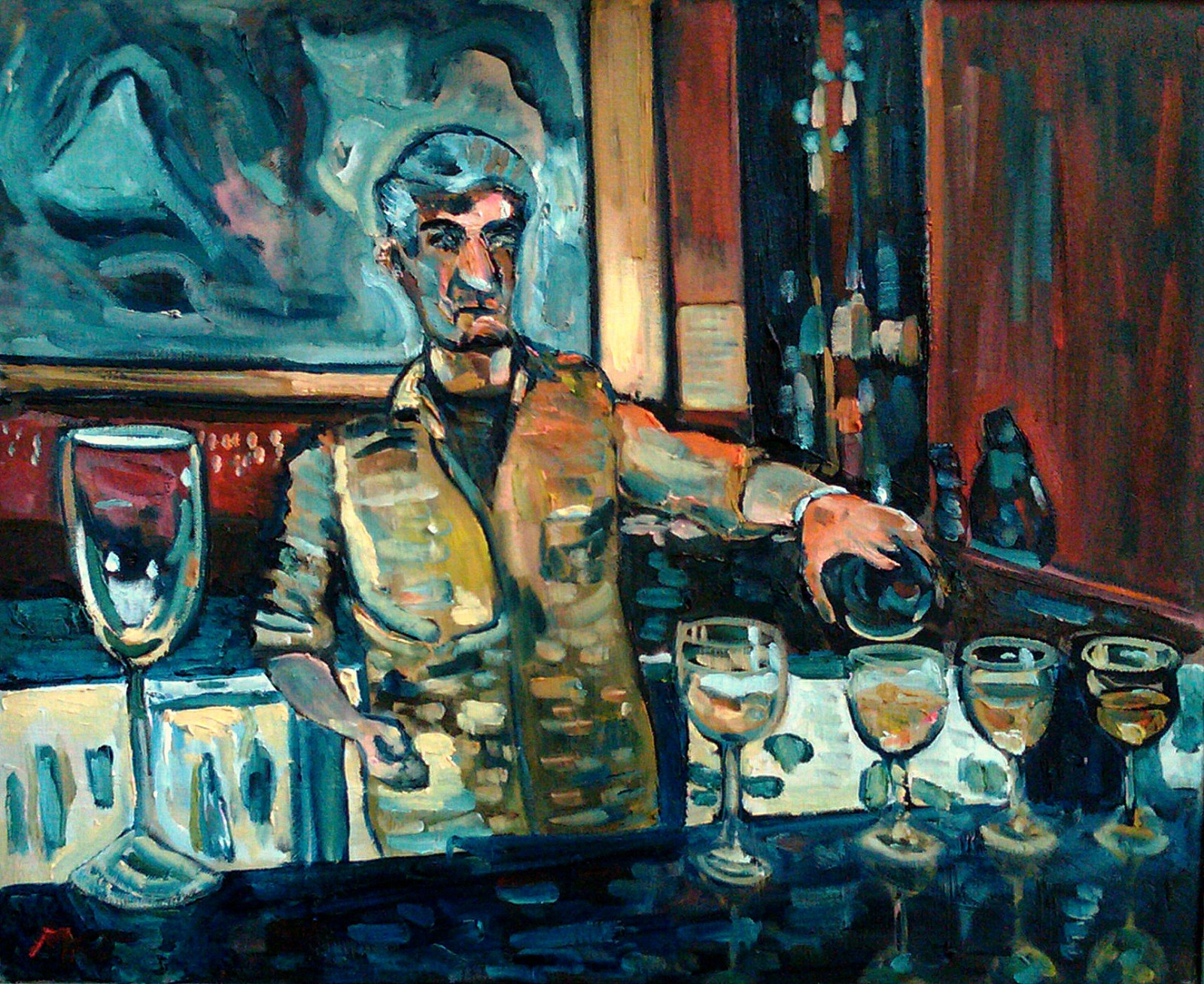 USA, KUNST, Glas, Bar, Amerika, Restaurant, Spiegel, DC, Washington, Flasche, Hand, Arte, Spiegel, Kunst, Main, Segeltuch, Espejo, Öl, Mano, Miroir, Tableau, Barmann, Copa, Vaso, Botella, Huile, Toile, Verre, Barmann, Bouteille, Chatnoir, Oleo, Lienzo, Flasch, Botiglia, Biquiere