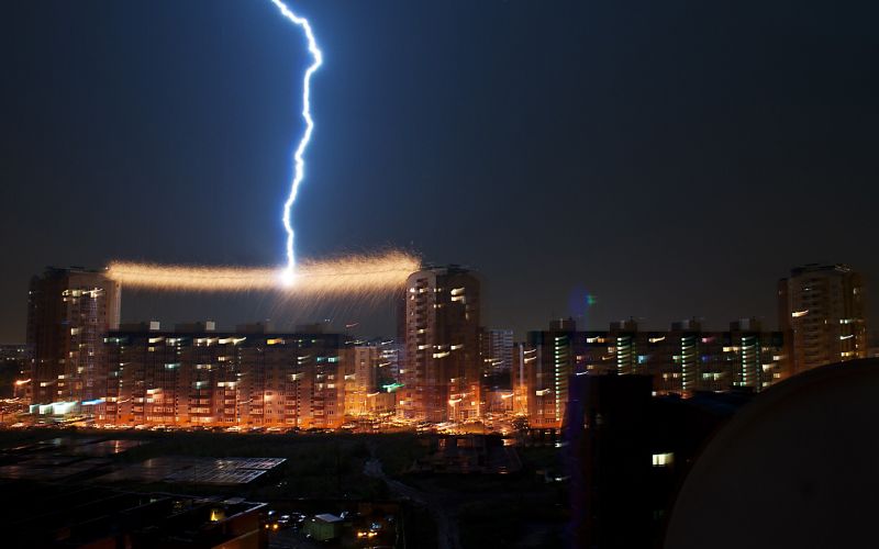 fulmine,2560x1600 px,paesaggio urbano