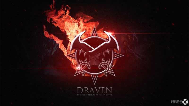 legendák Ligája, Draven, láng, sötétség, betűtípus legendák Ligája, Draven, láng, sötétség, betűtípus