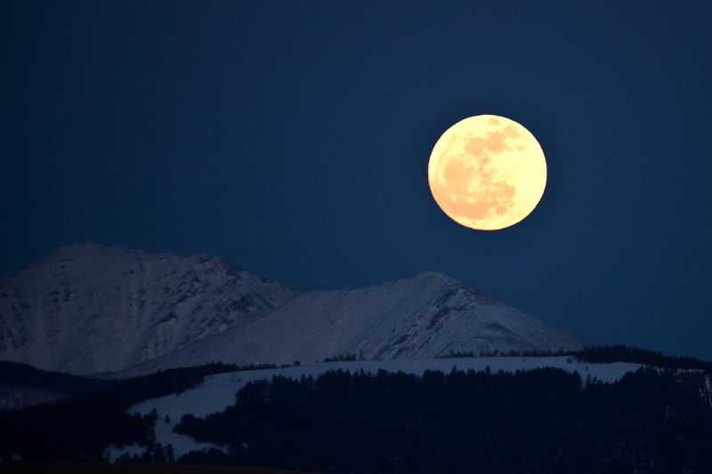 himmel,Montana,Måne,natt,vår,klar