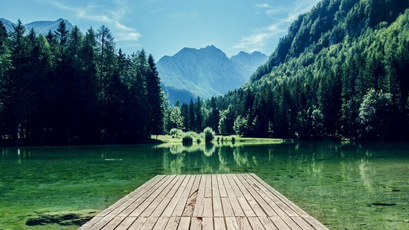 jezero,odraz,krajina,les,hory,Příroda