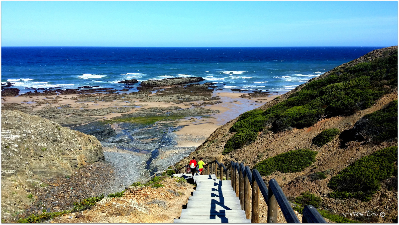Portugalsko, azul, faro, mar, Ferias, Samsung, galaxie, algarve, madeira, oceanoatlantico, Aljezur, Kobyly, Escadaria, guasalgada, Riacho, guadoce, klisny, vastid o, manh s, Antoninodias13