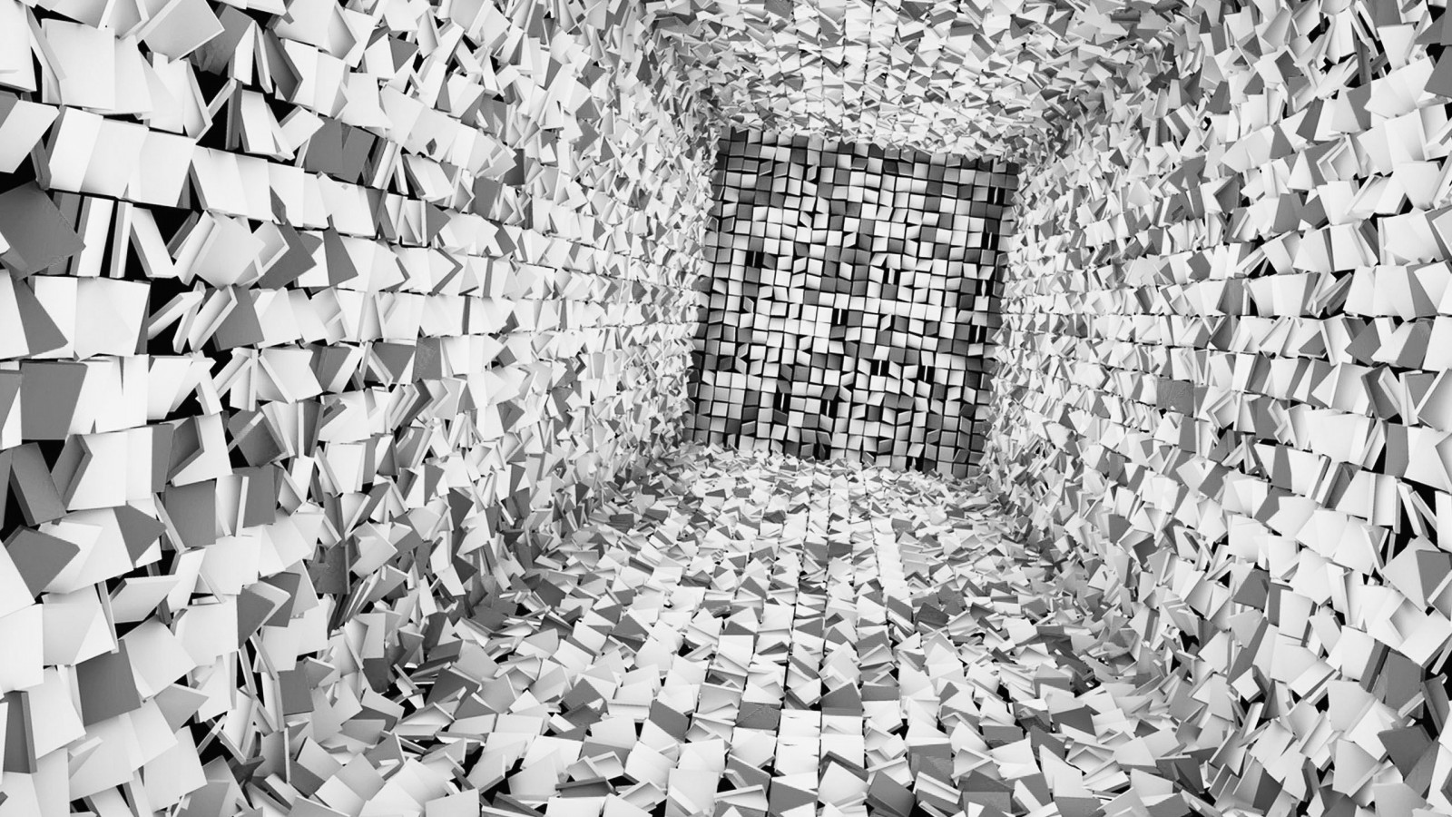 bílý, digitální umění, černobílý, poskytnout, stěna, CGI, symetrie, vzor, textura, náměstí, tvary, UMĚNÍ, design, Černý a bílý, monochromatické fotografování