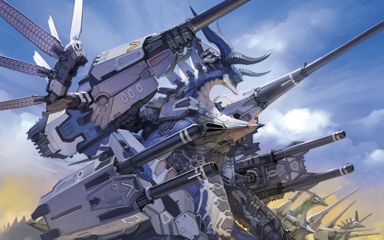 fantasy umění, robot, vozidlo, zbraň, umělecká díla, Mech, drak, letectvo, Ar Tonelico, Snímek obrazovky, mecha