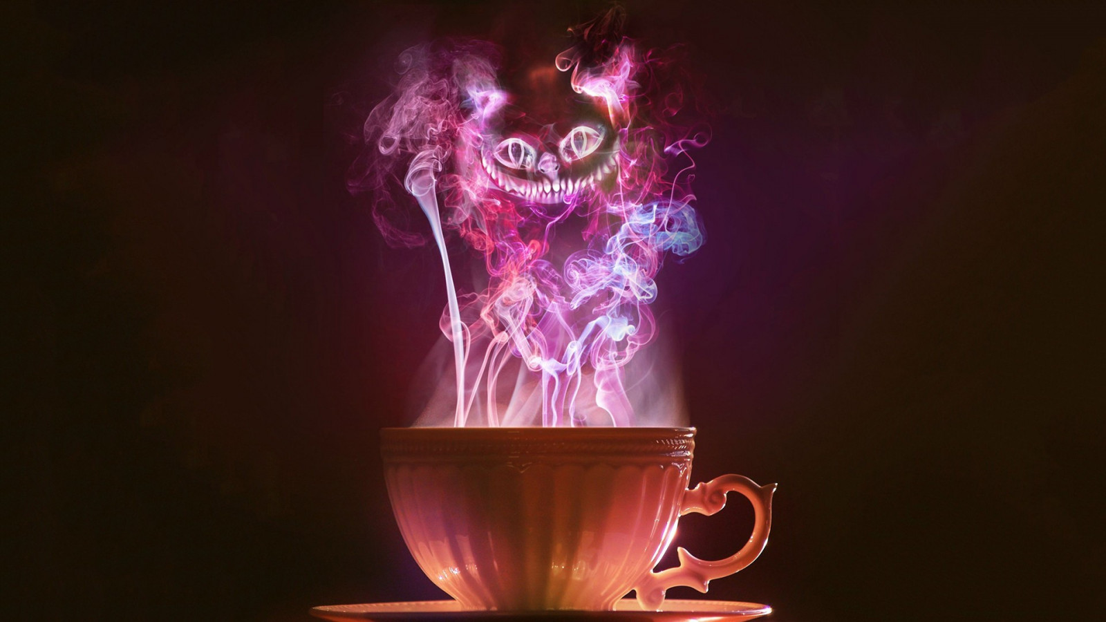 Wallpaper Illustration Fantasy Art Night Cheshire Cat Smoke Wallpaper Illustration Fantasy Art Night Cheshire Cat Smoke
