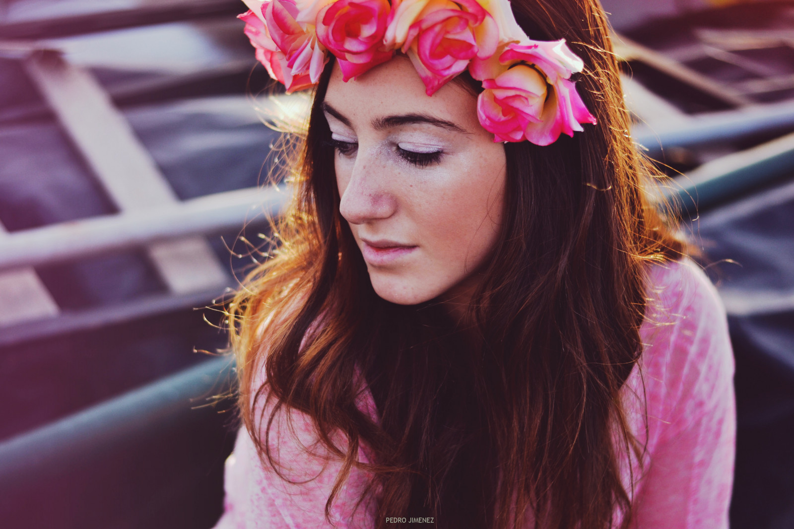 Wallpaper : redhead, model, portrait, flowers, red, makeup, dress