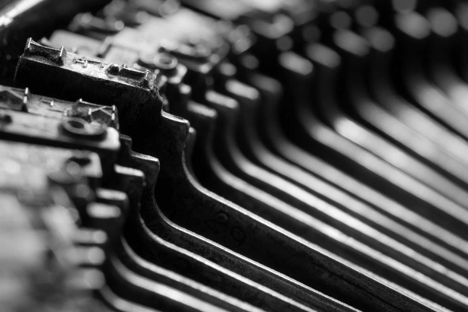 kontrast, bílý, Černá, starý, černobílý, hudební nástroj, fotografování, detailní, makro, vzor, geometrie, kov, Nikon, čáry, bokeh, rytmus, Mono, Černý a bílý, tělesné, Černá bílá, dof, tvar, klávesnice, D7100, typ, Černý a bílý, monochromatické fotografování, font, psací stroj, kancelářská technika, klaviatura, opakující se