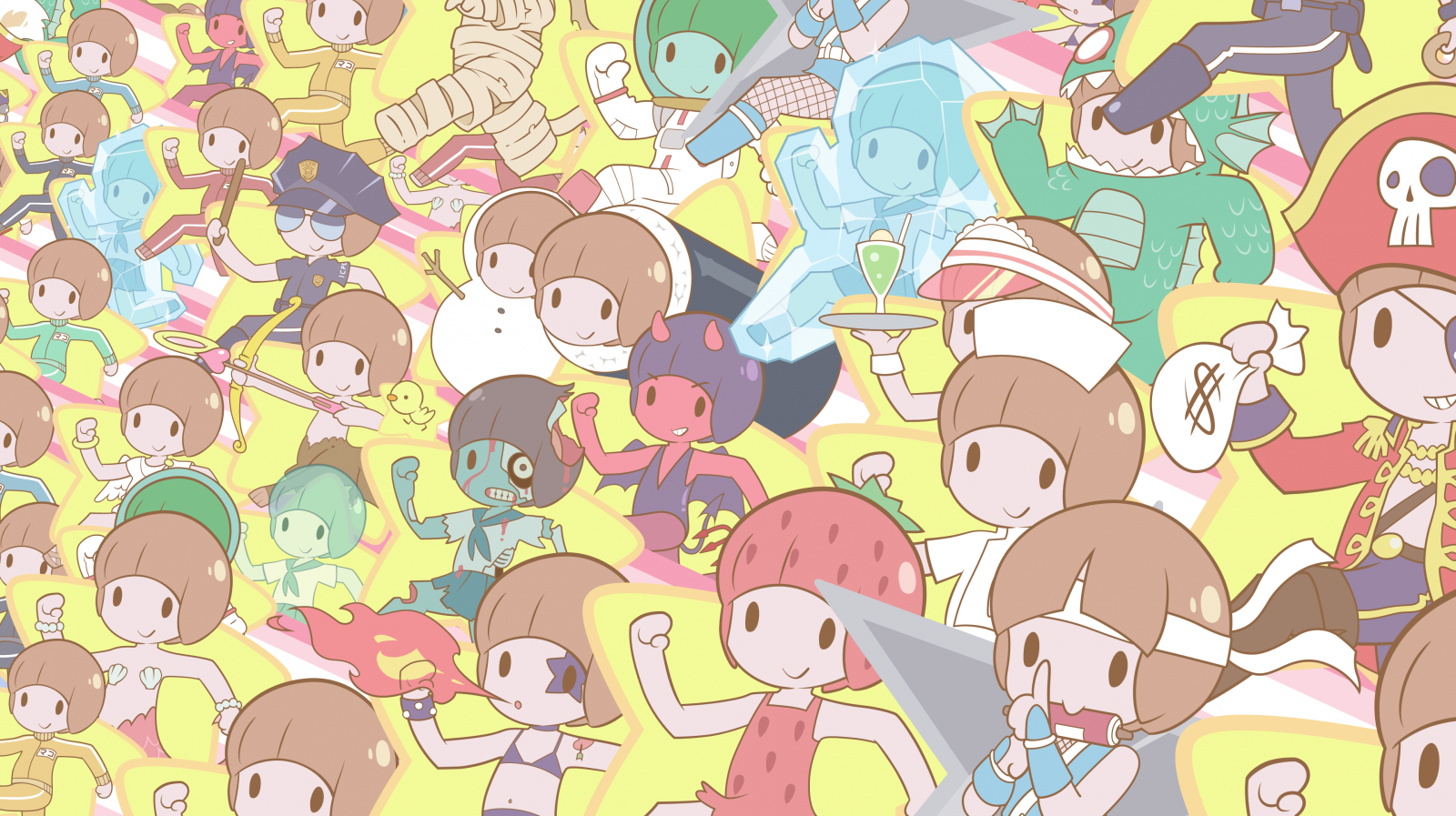 illustration, tegneserie, mønster, Kill La Kill, Mako Mankanshoku, Spille, design