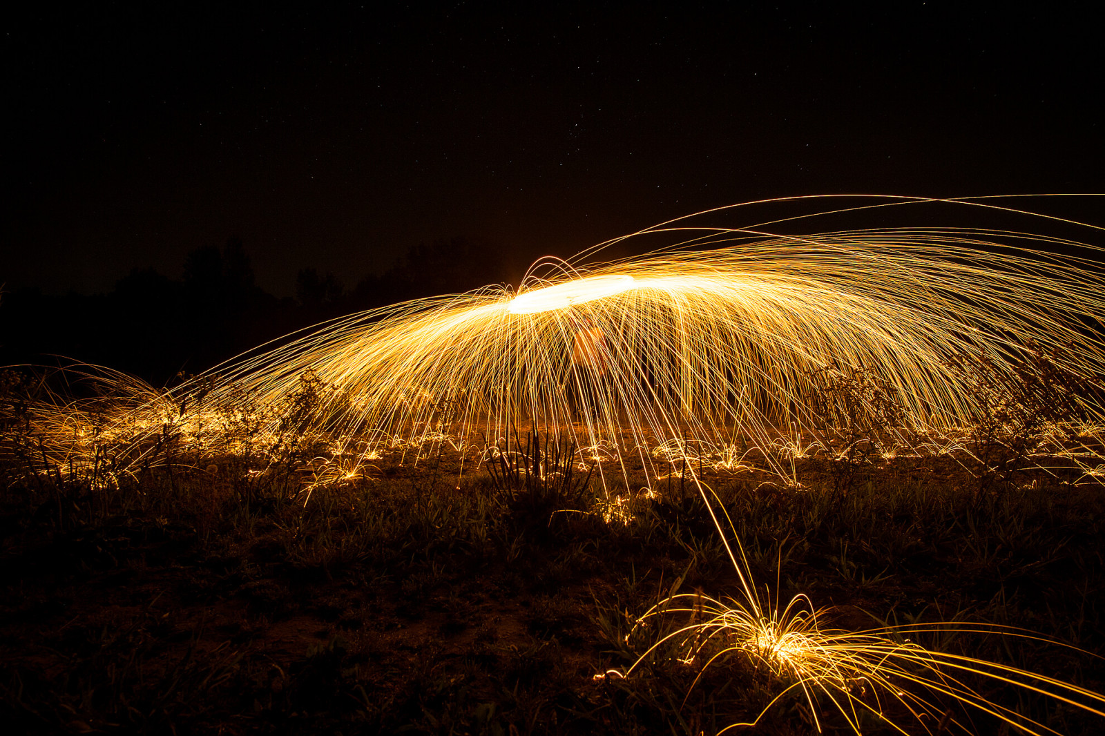 fotografering, Lang eksponering, nat