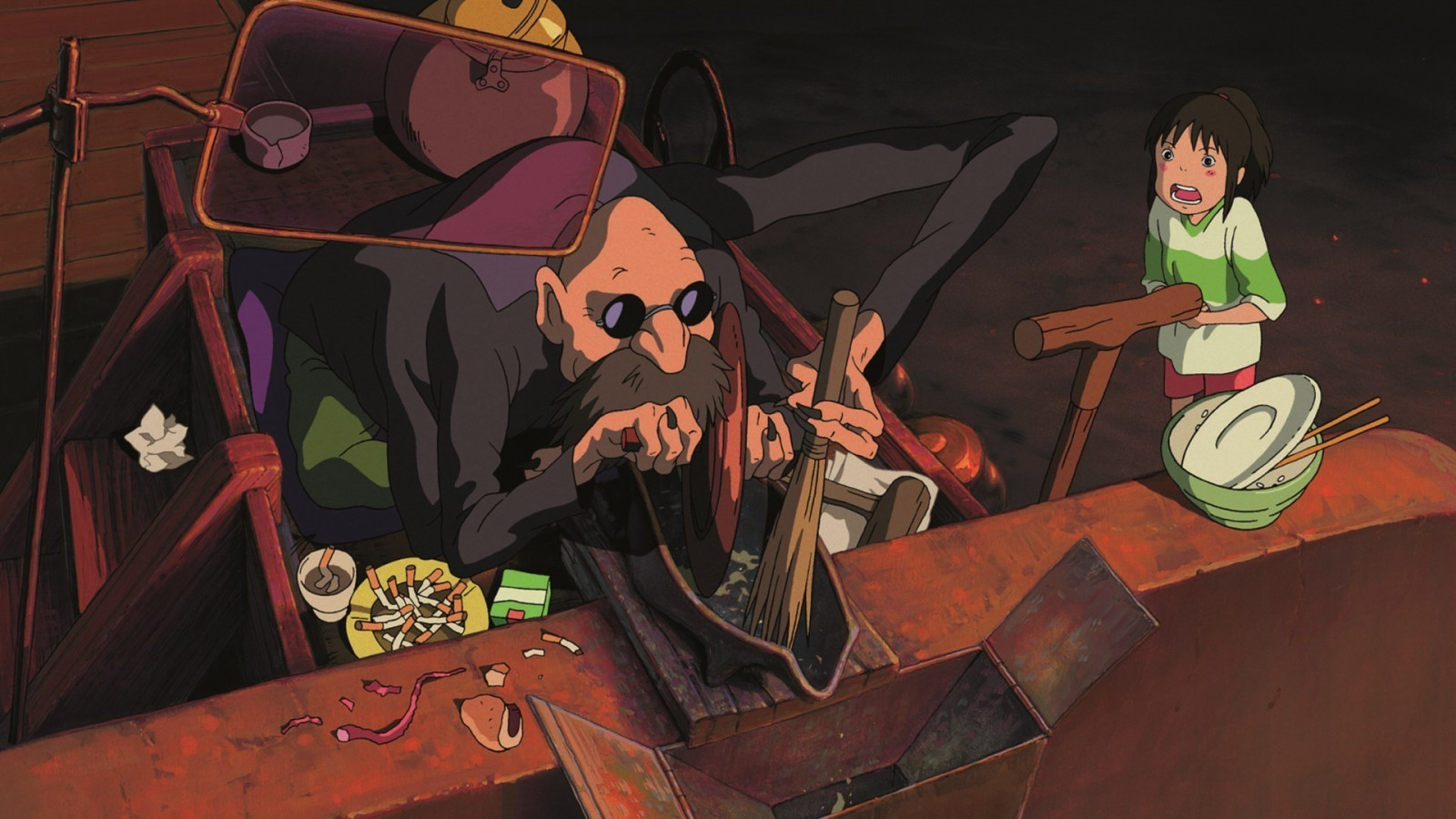 illustratie, anime, Spirited Away, spotprent, Studio Ghibli, comics, screenshot, 1920x1080 px, stripboek