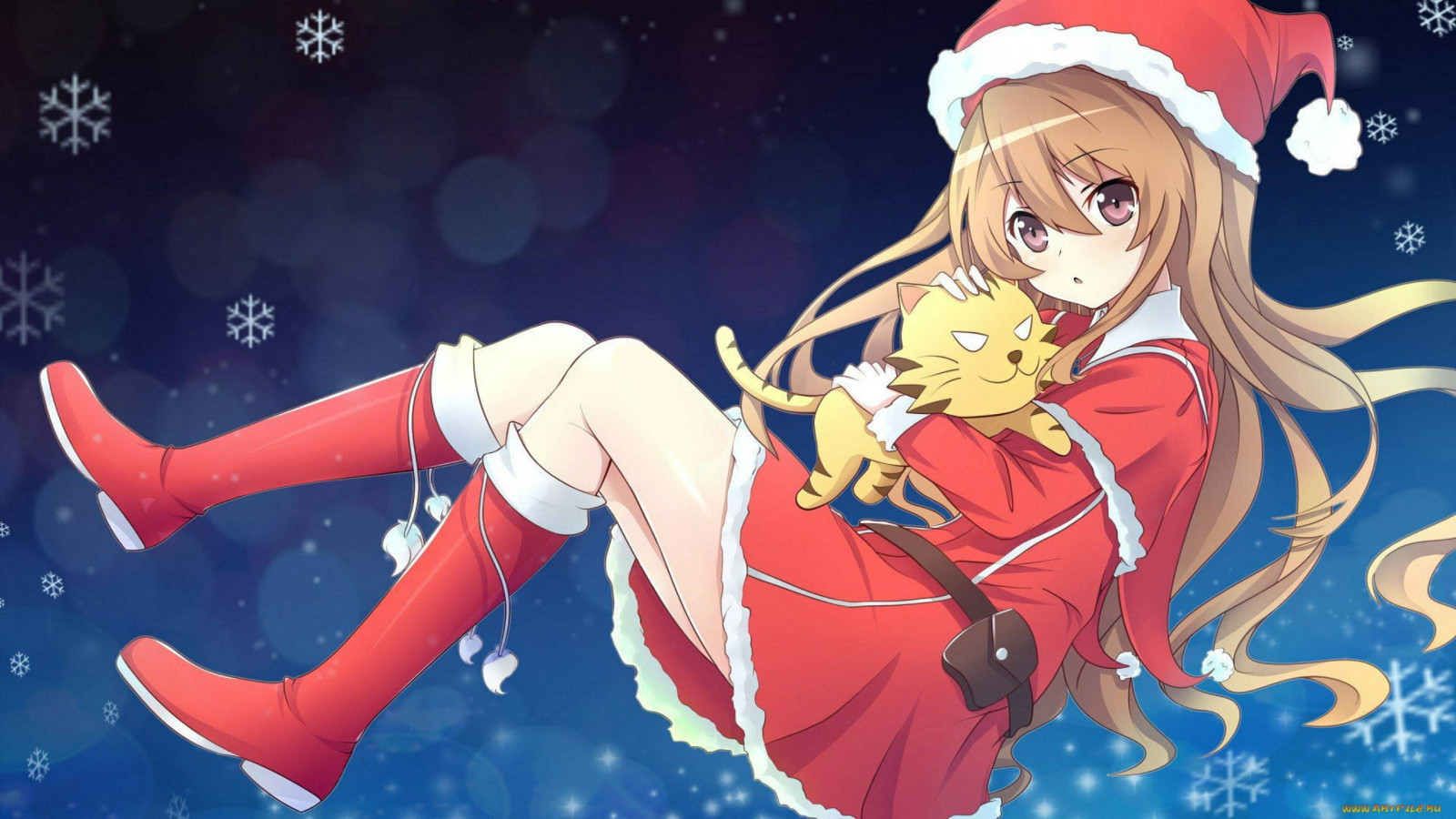 Wallpaper anime girls, Christmas, christmas clothes, Toradora, Aisaka