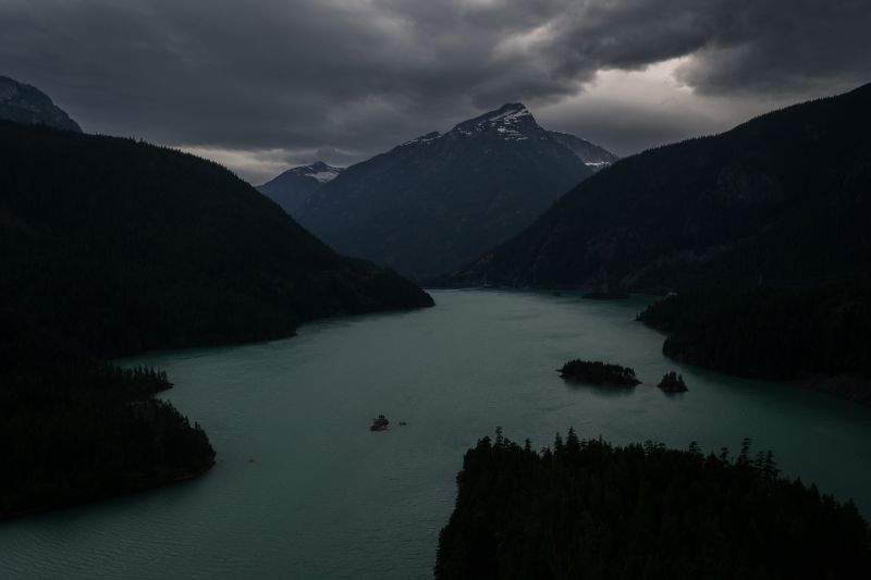 Příroda, odraz, jezero, voda, nebe, vysočina