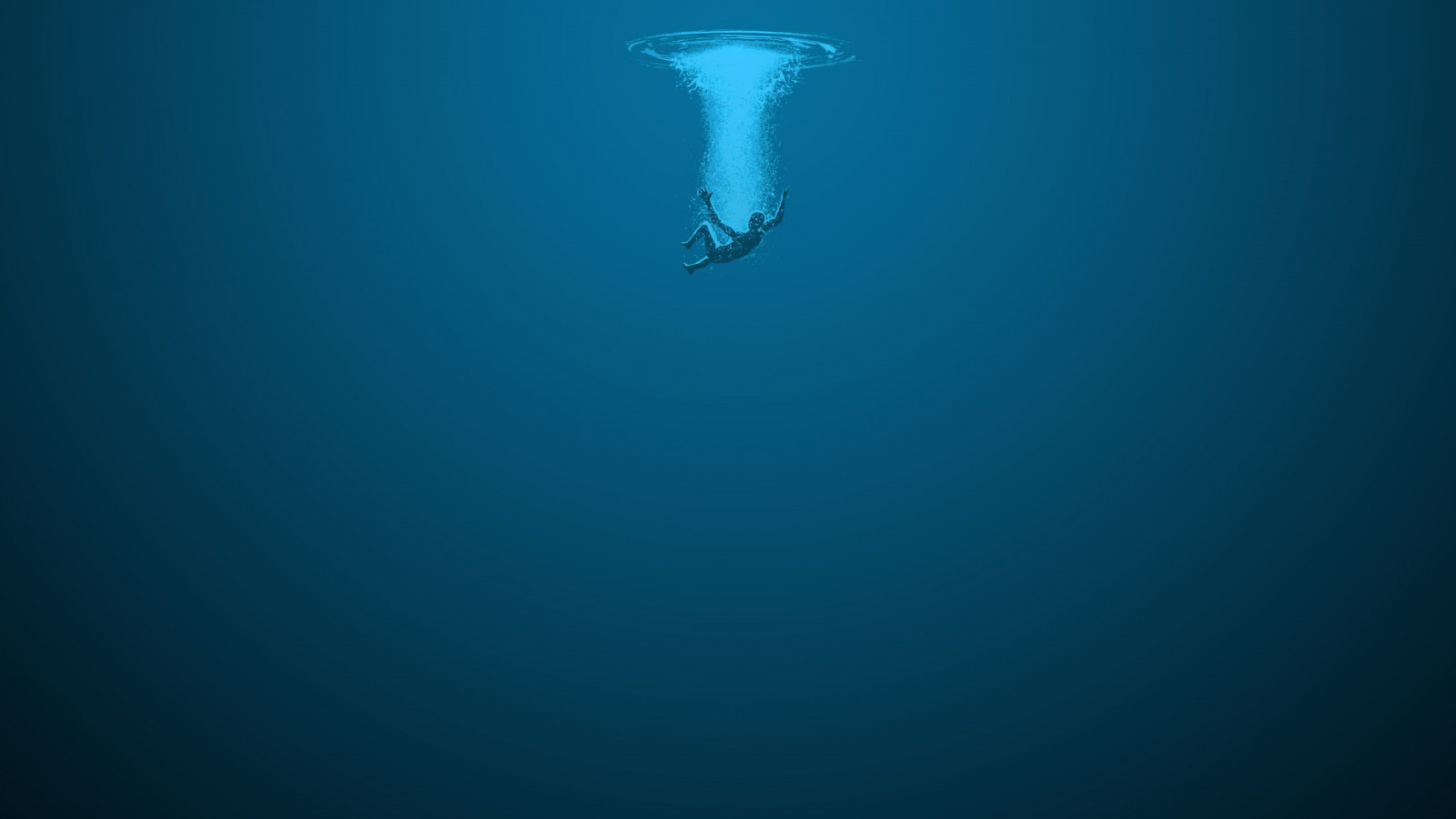 Wallpaper : digital art, sea, minimalism, blue, underwater, diving