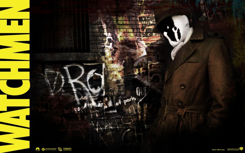 filmy, plakát, Watchmen, Rorschach, Snímek obrazovky, DC Comics filmy, plakát, Watchmen, Rorschach, Snímek obrazovky, DC Comics