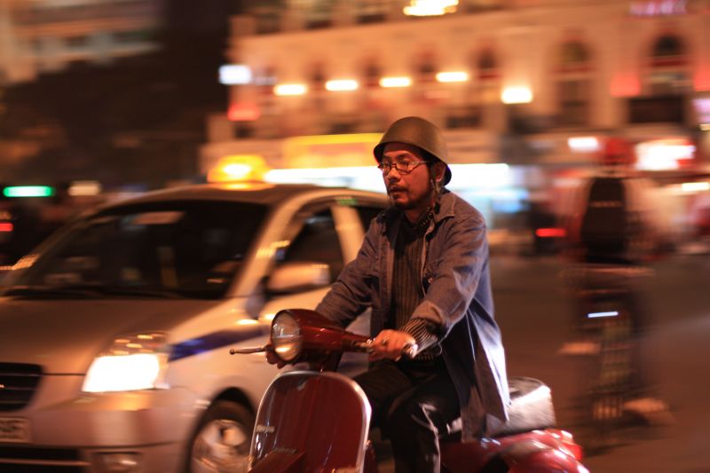 auto, vozidlo, momentka, ulice, noc, automobilového designu