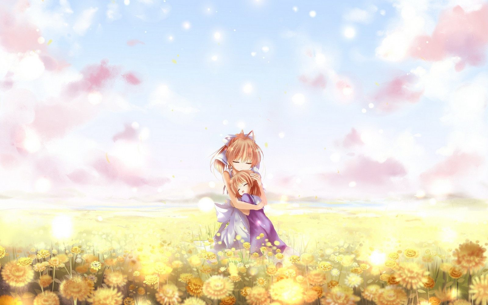 slunečnímu záření, anime, ráno, Clannad, Ushio Okazaki, Furukawa Nagisa, květ, zemědělství, 1920x1200 px