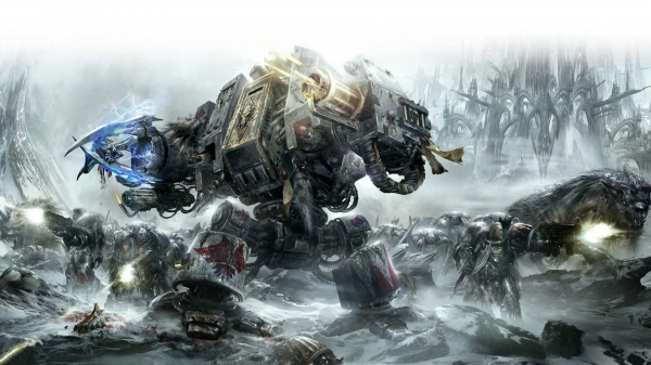 Warhammer,Warhammer 40 000,science fiction,space marines,power armor,Dreadnought