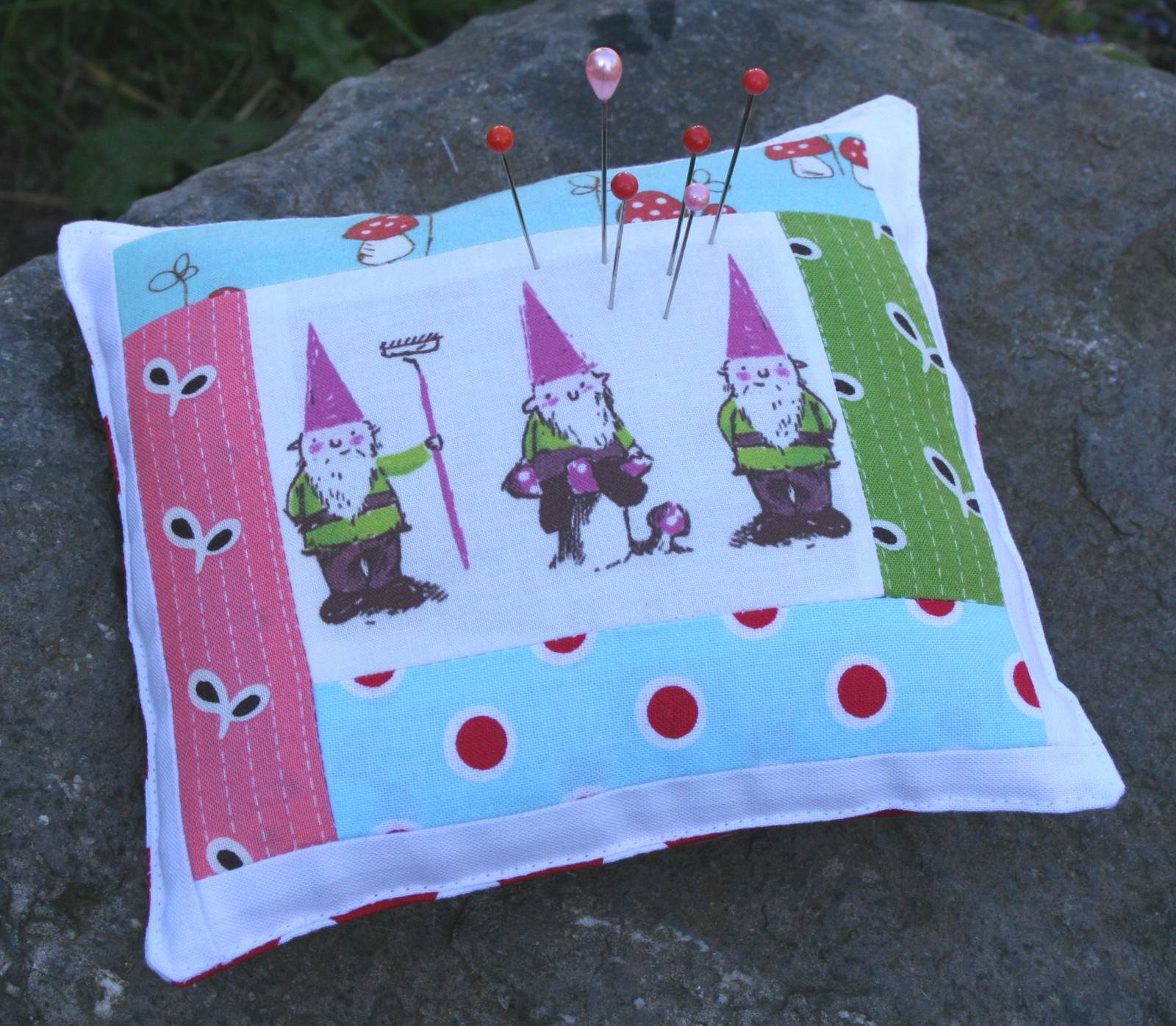 Wallpaper pink, red, green, mushrooms, aqua, polkadots, pincushion