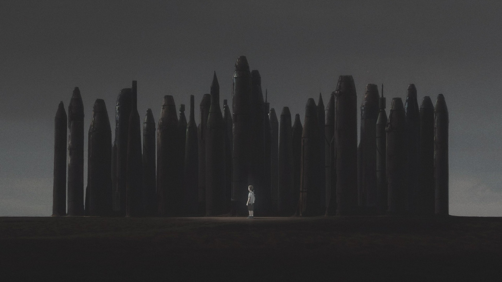 černobílý, fantasy umění, město, noc, děti, umělecká díla, panoráma, mrakodrap, horizont, Yuri shwedoff, tma, atmosférický jev, Černý a bílý, monochromatické fotografování, lidské osídlení