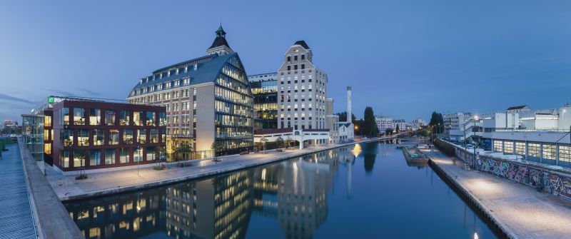 city, cityscape, reflection, Tourism, river, ultrawide city, cityscape, reflection, Tourism, river, ultrawide