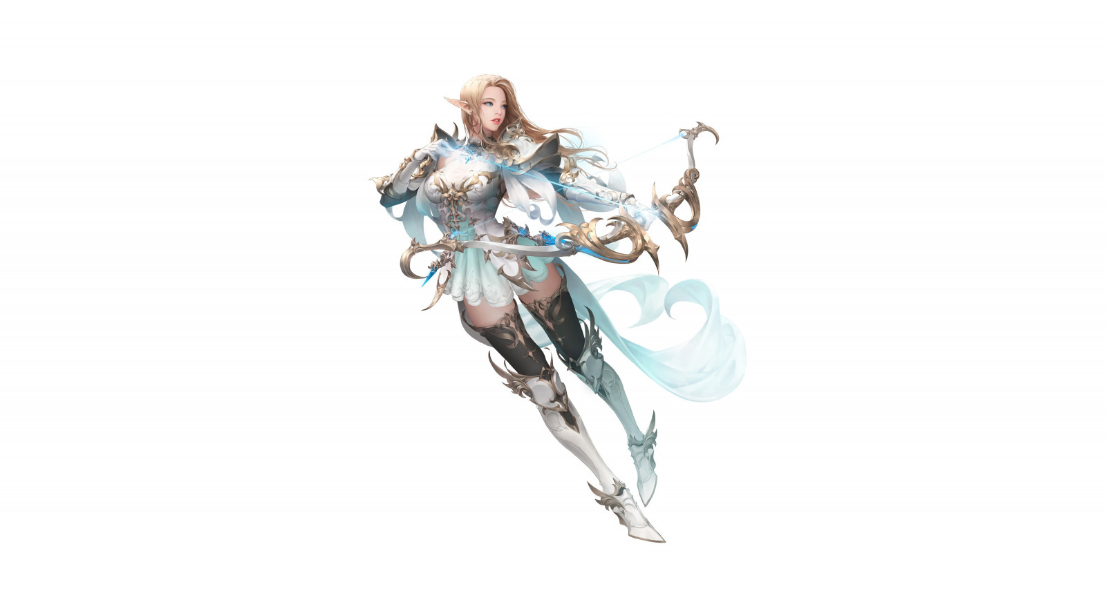 単純な背景, 白色の背景, ファンタジーガール, ファンタジーアート