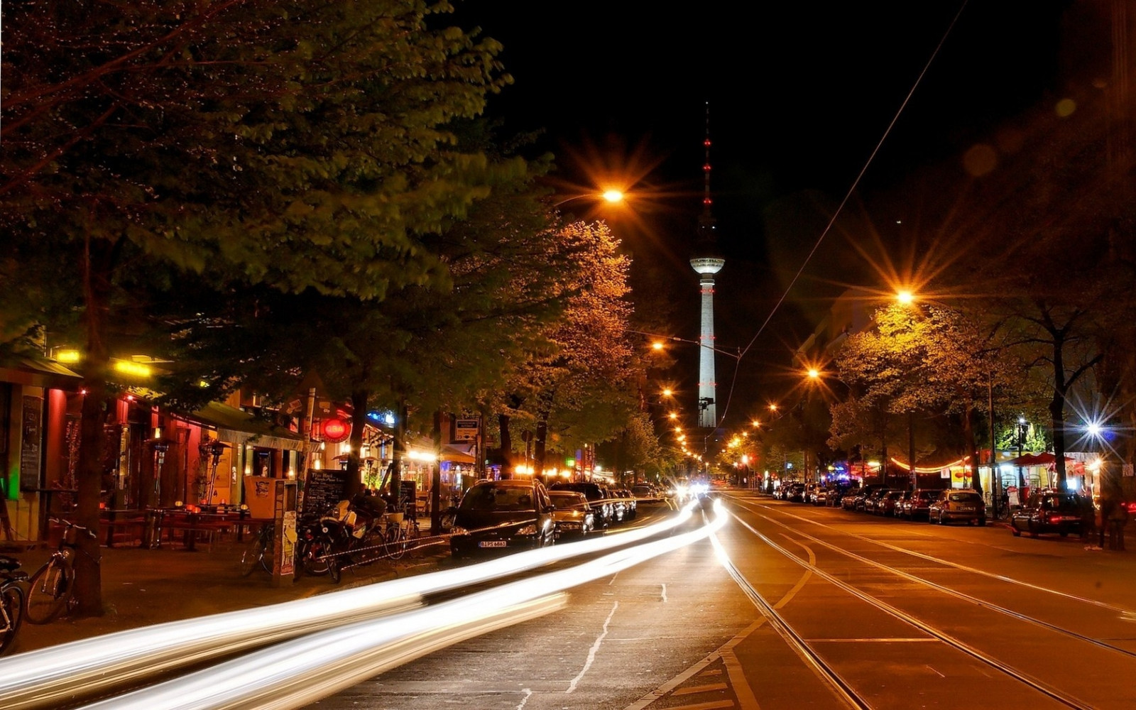 Berlín, Německo, noc