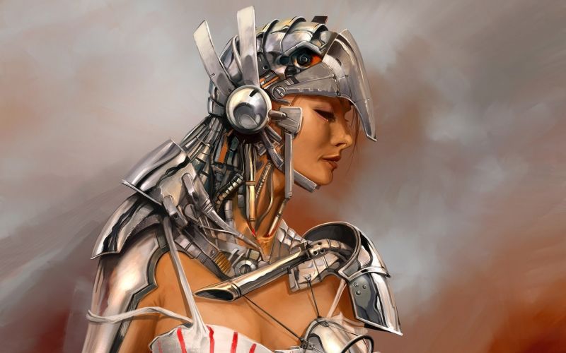 fantasy art, anime, artwork, machine, women, Person fantasy art, anime, artwork, machine, women, Person