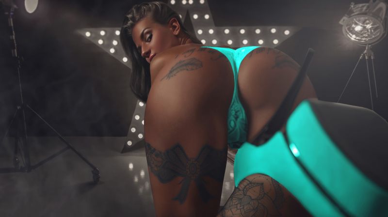 ženy, model, osel, vysoké podpatky, tetování, spodní prádlo ženy, model, osel, vysoké podpatky, tetování, spodní prádlo