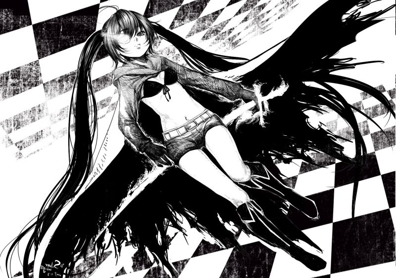 illustrazione, monocromo, anime, anime girls, cartone animato, i fumetti