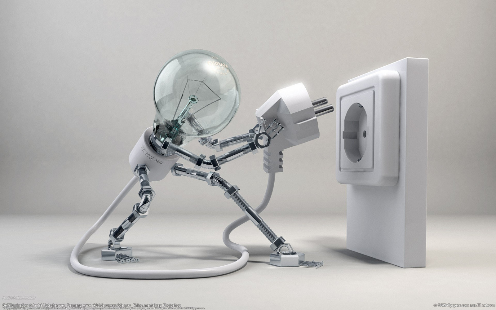 digitální umění, robot, 3D, poskytnout, humor, žárovka, umělecká díla, CGI, svítilna, osvětlení, produkt, kohoutek