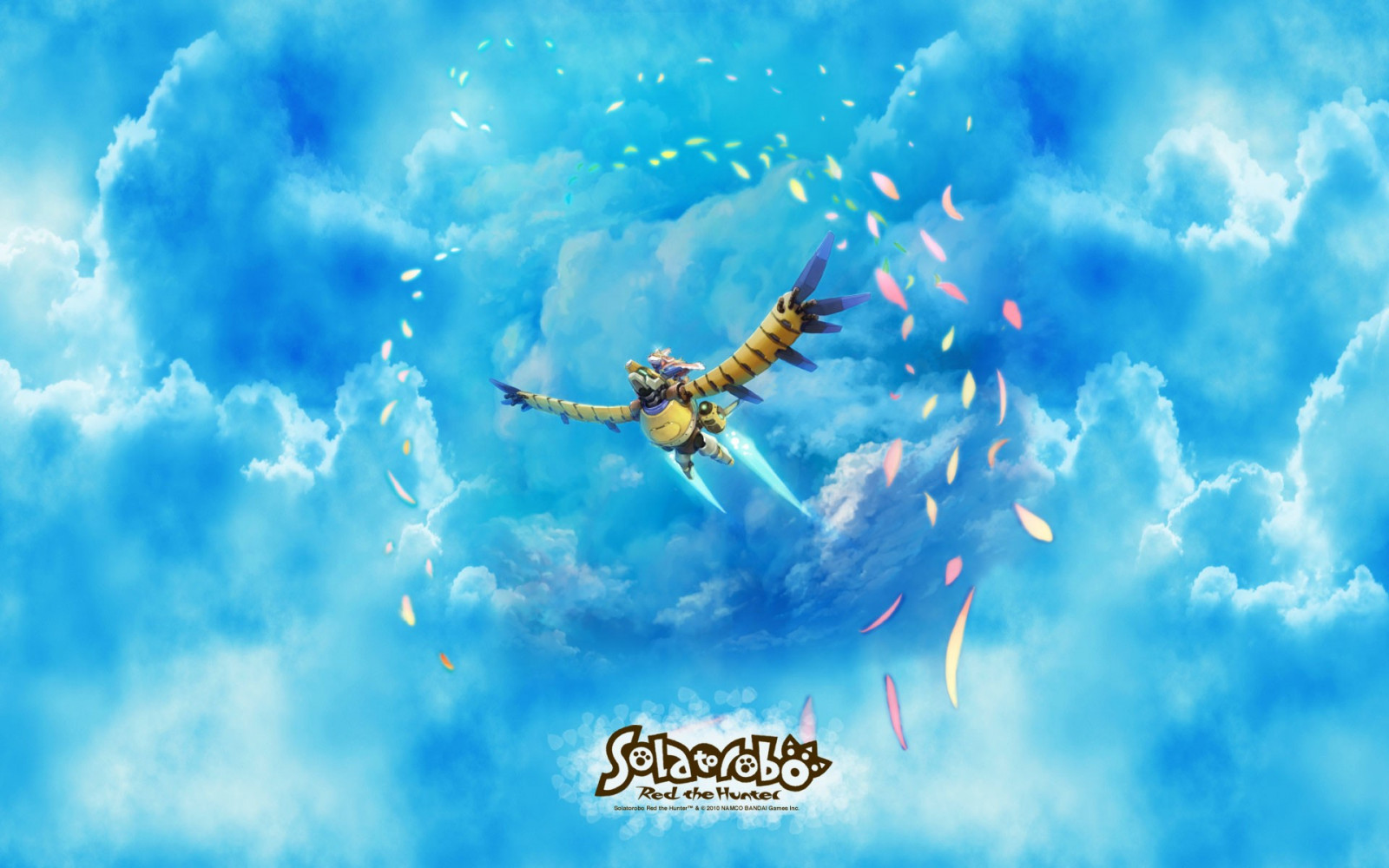 nebe, modrý, dravý pták, srstnatý, Anthro, Solatorobo, Let, mrak, pták, křídlo, Snímek obrazovky, počítač tapeta, Atmosféra Země