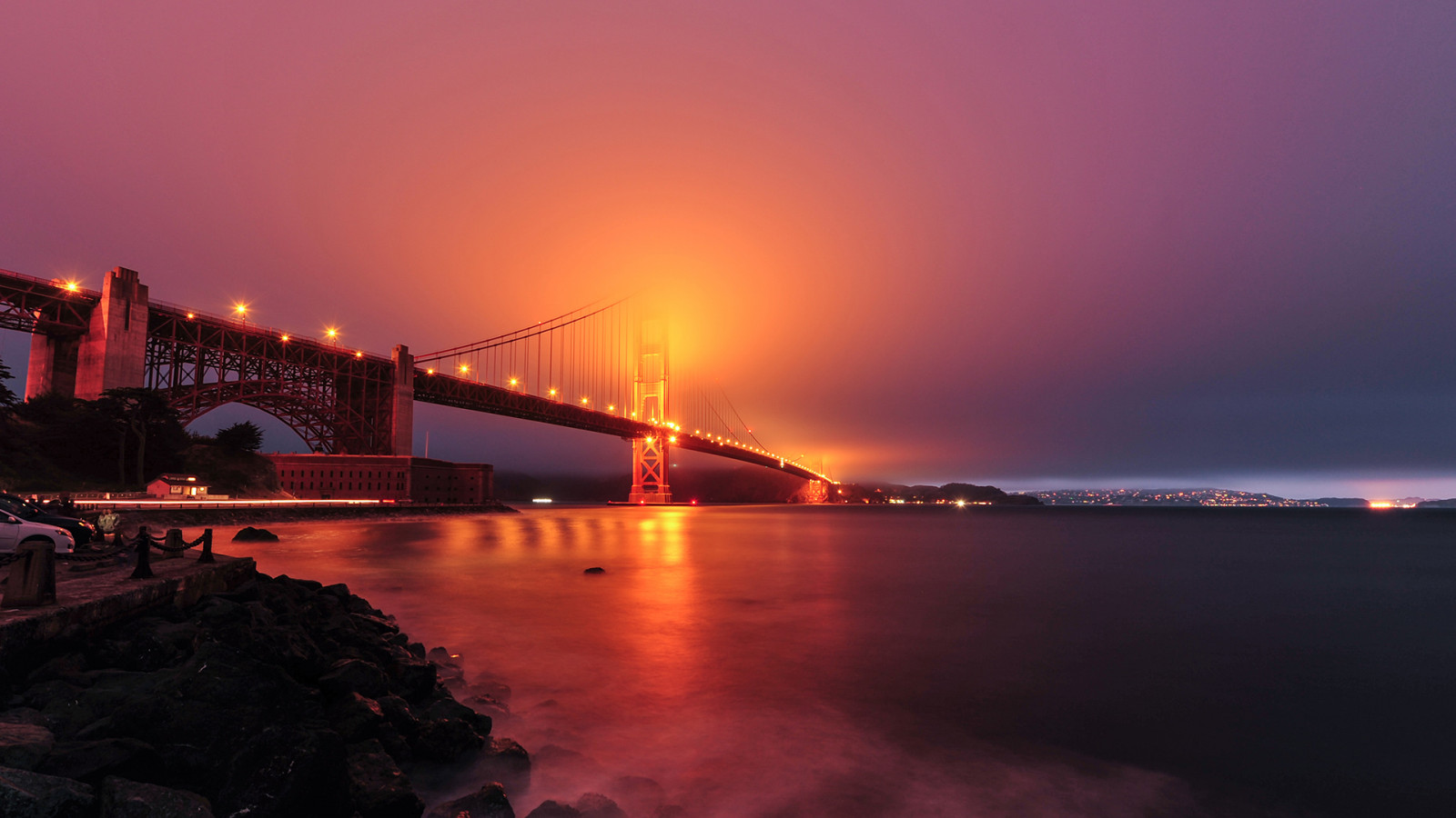 Wallpaper lights, clouds, San Francisco, bridge 1920x1080 AxelA