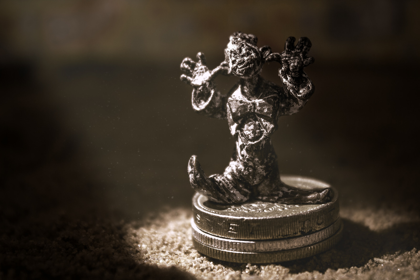 macromondays, madeofmetal, geld, เงิน, ทราย, zirkus, ฝุ่น, staub, วงเวียน, Alt, เก่า, โลหะ, Braun, สีน้ำตาล