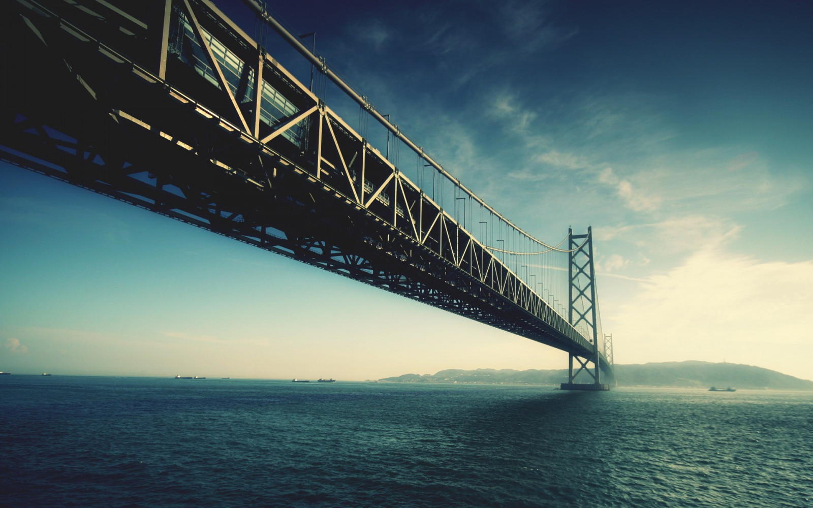 tenger, víz, visszaverődés, jármű, híd, horizont, Óceánjáró, szürkület, óceán, hullám, tájékozódási pont