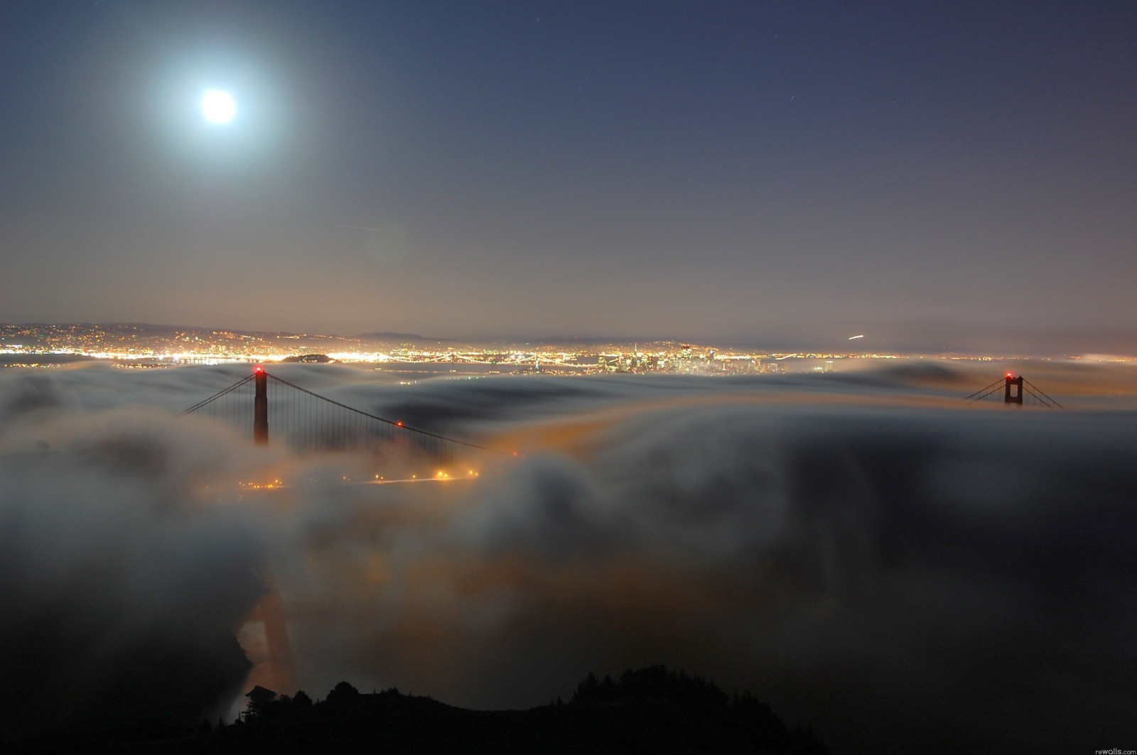 slunečnímu záření, západ slunce, moře, noc, odraz, svítání, večer, ráno, most, San Francisco, horizont, atmosféra, Golden Gate Bridge, soumrak, mrak, mlha, počasí, svítání, vlna, atmosférický jev, Atmosféra Země