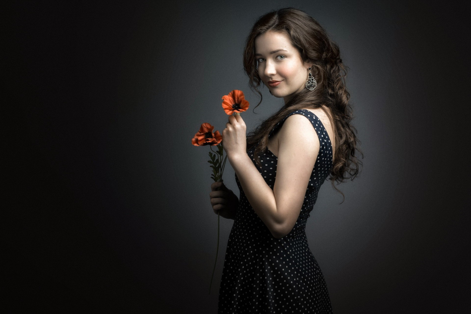 Wallpaper face, black, women, model, flowers, singer, fashion