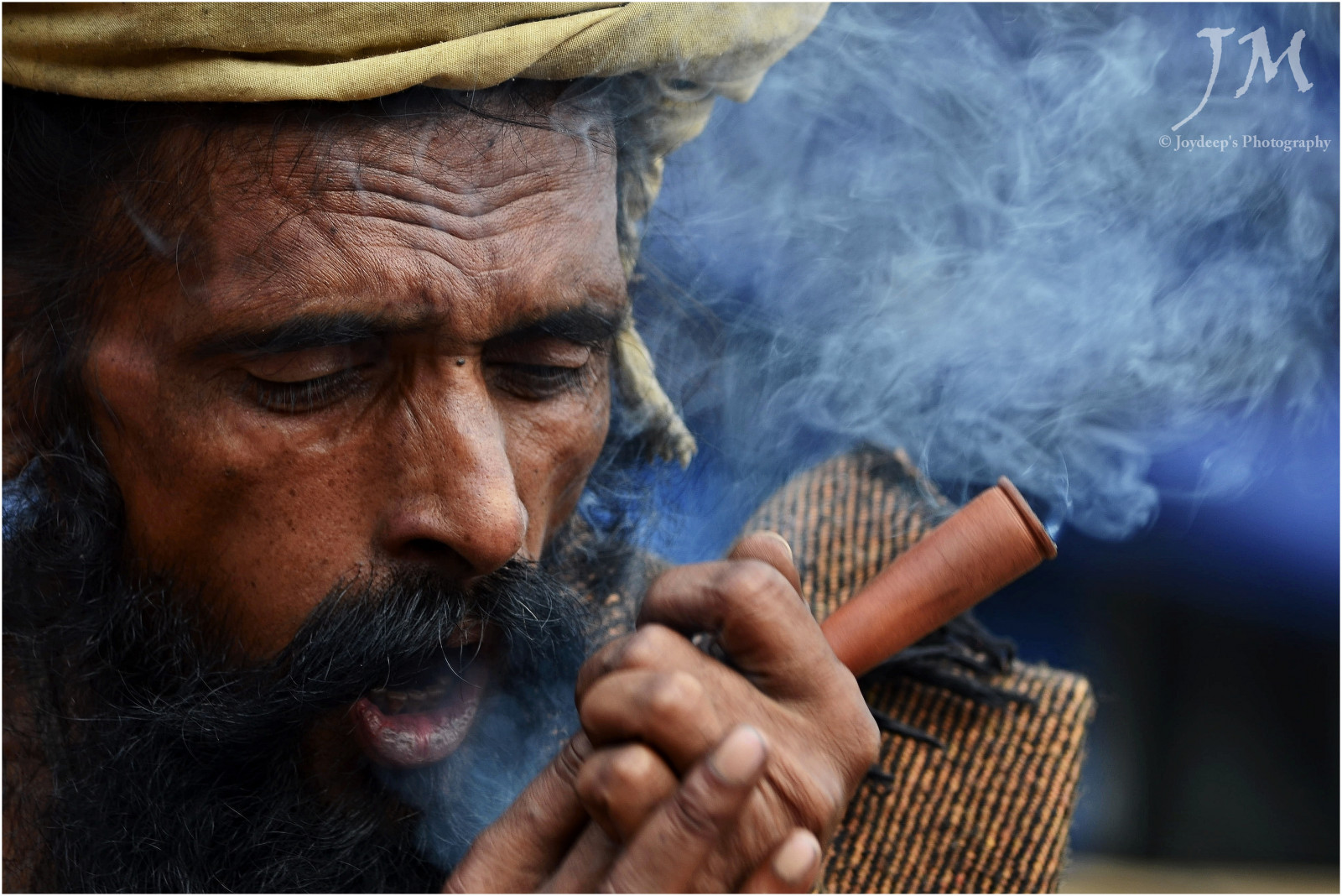 portrét, kouření, Kalkata, muž, vousy, člověk, nikond7000, nikon55300mm, starší, vousy, vyznavač, gangasagarfair, vráska, ganja, stock photography, human behavior