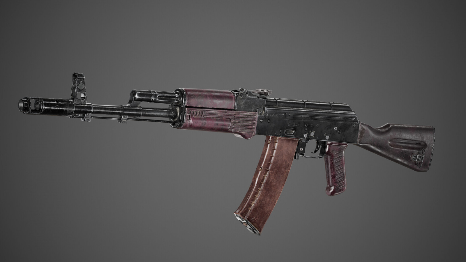 leon fotevski, AK 74, sfondo semplice, rendere, arma, mitragliatrice