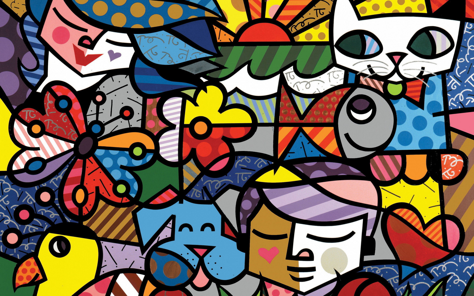 bunt, Malerei, Illustration, Fenster, Muster, Kreis, KUNST, Entwurf, Linie, Schriftart